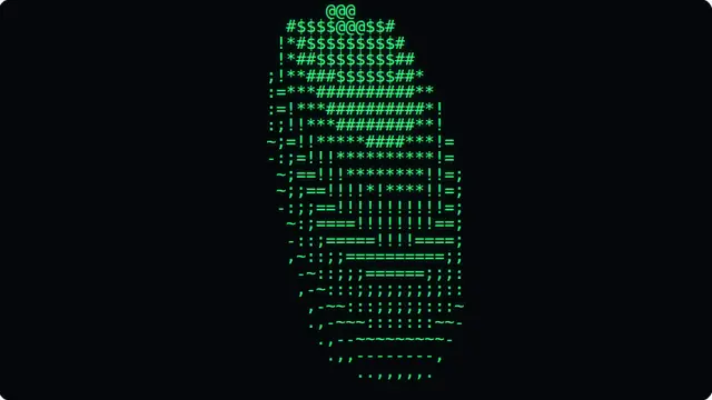 ASCII Donut Screensaver running fullscreen