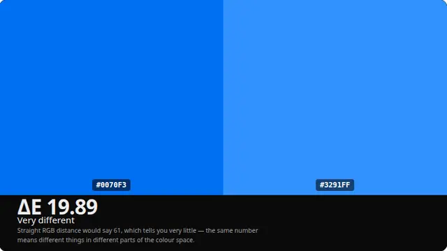 Colour Distance Test running fullscreen