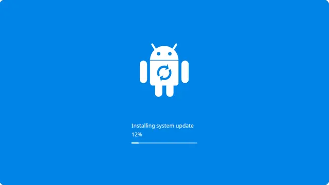 Fake Android Update Screen running fullscreen
