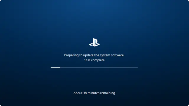 Fake PlayStation Update Screen running fullscreen