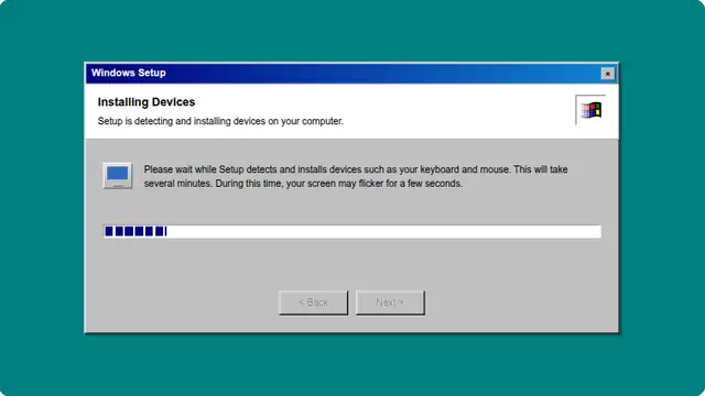 Fake Windows 98 Update Screen running fullscreen