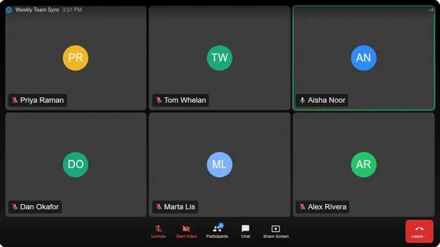 Fake Zoom Call running fullscreen