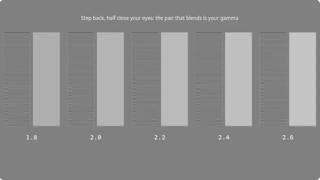 Gamma Calibration Test running fullscreen