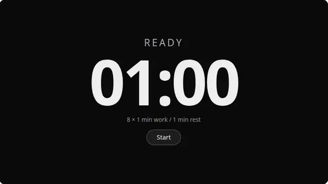 Interval Timer running fullscreen