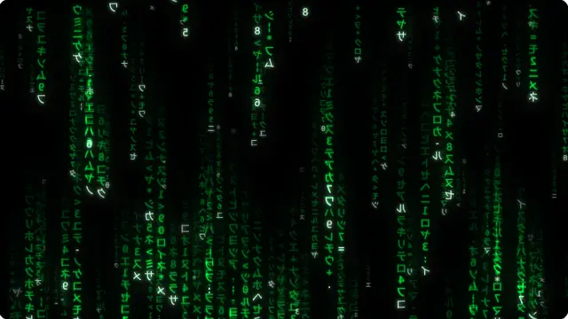 Matrix Rain Screensaver running fullscreen