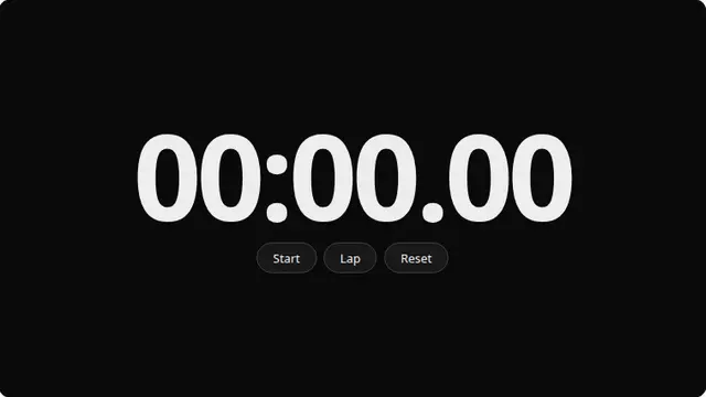 Fullscreen Stopwatch running fullscreen